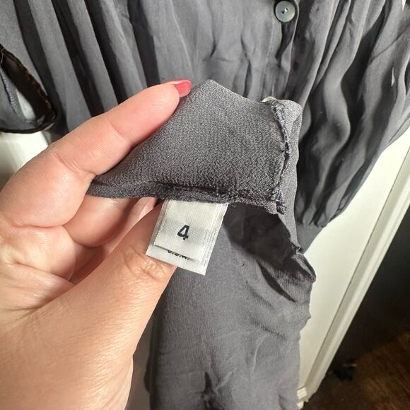 Robin Gray 100% Silk Crepe Button Front Dress Size 4 - Picture 6 of 10